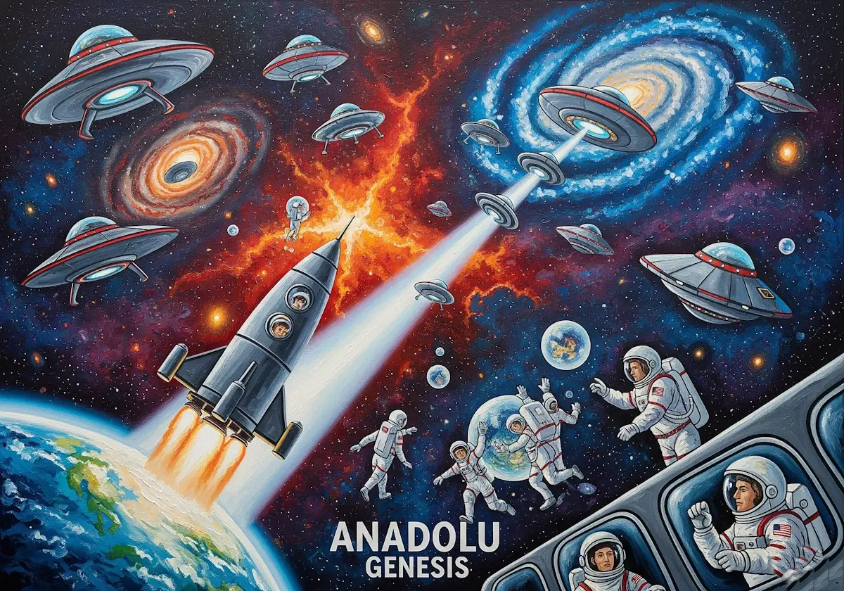 UFO gözlemleri, NASA, SETI ve paralel evren teorileri Anadolu Genesis’te. Kozmik sırlar, bilim ve gizemle evrendeki yerimizi sorguluyor!